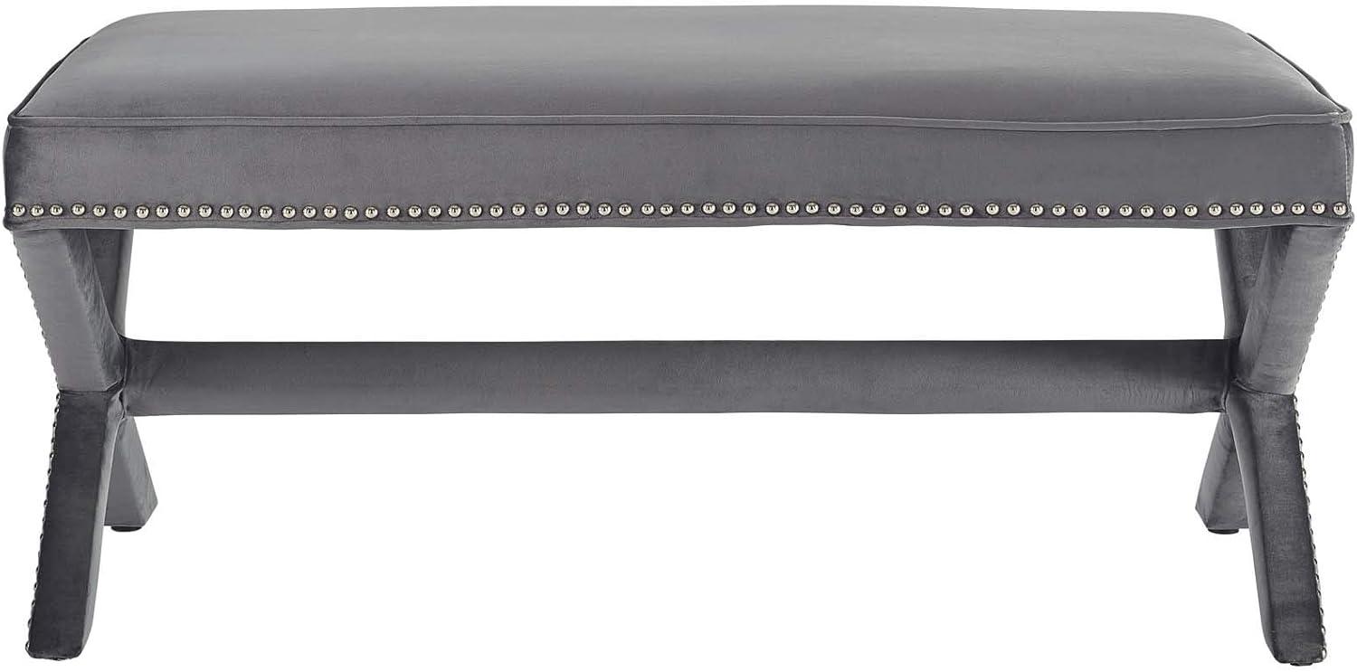 Rivet Performance Velvet Bench Gray