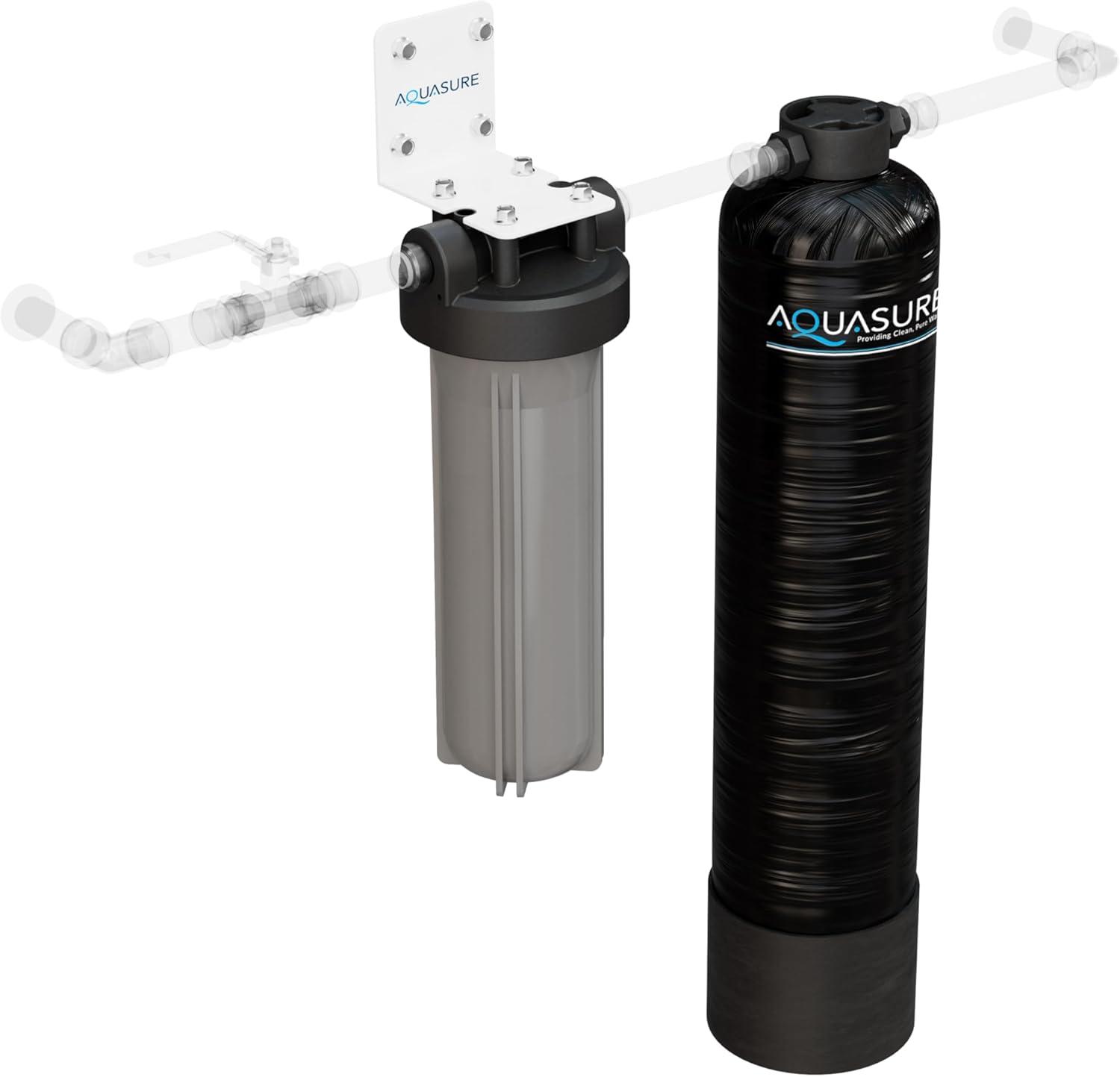 Aquasure 800K Gallons Whole House Salt-Free Water Conditioning/Descaler System with Triple Purpose Pre-Filter