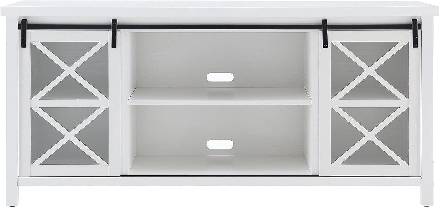 Evelyn&Zoe Clementine Rectangular TV Stand for TV's up to 75", Black Grain