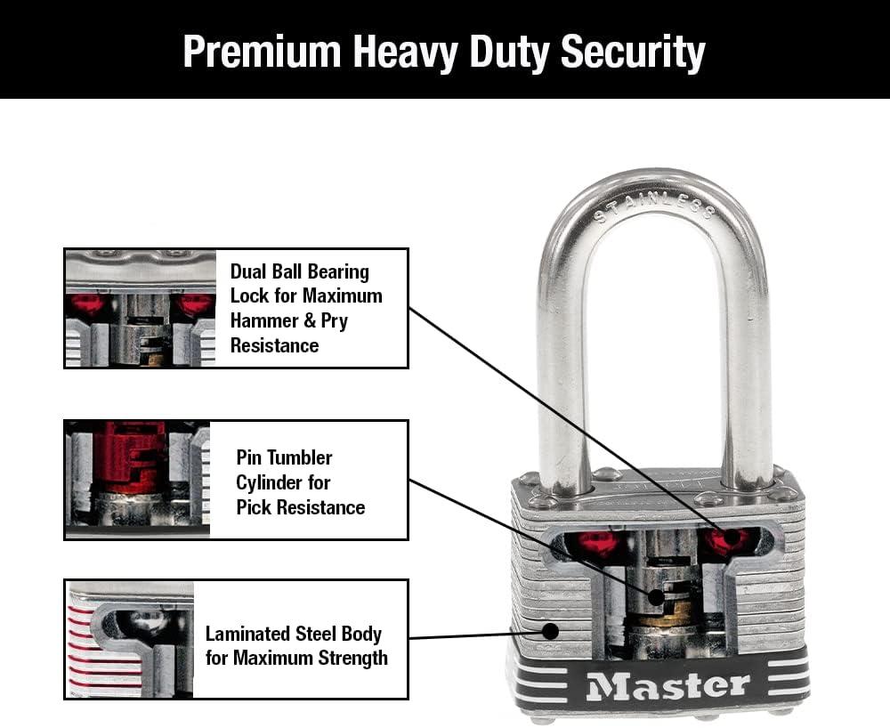 Stainless Steel Weatherproof Outdoor Padlock Set, 1-3/4 in. Wide, 4 Pack