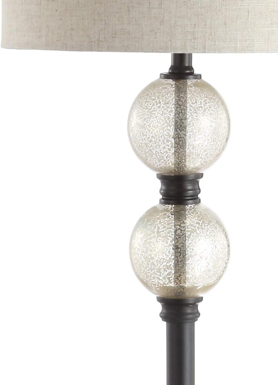 January 60" Black and Bronze Glass Floor Lamp