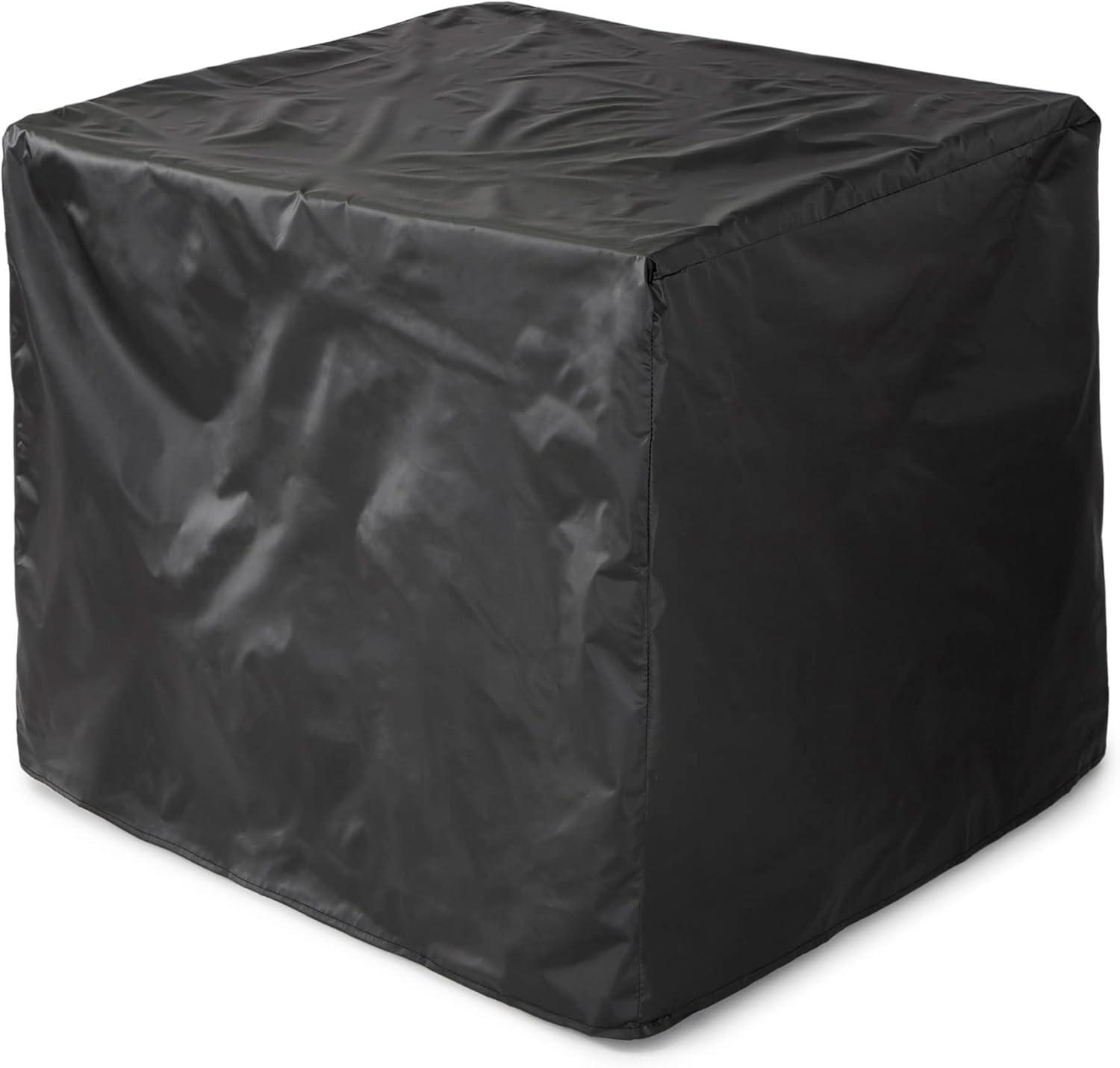 Mr. Bar-B-Q Endless Summer All Weather Outdoor Fire Pit Table with Faux Marble Finish, Black Glass