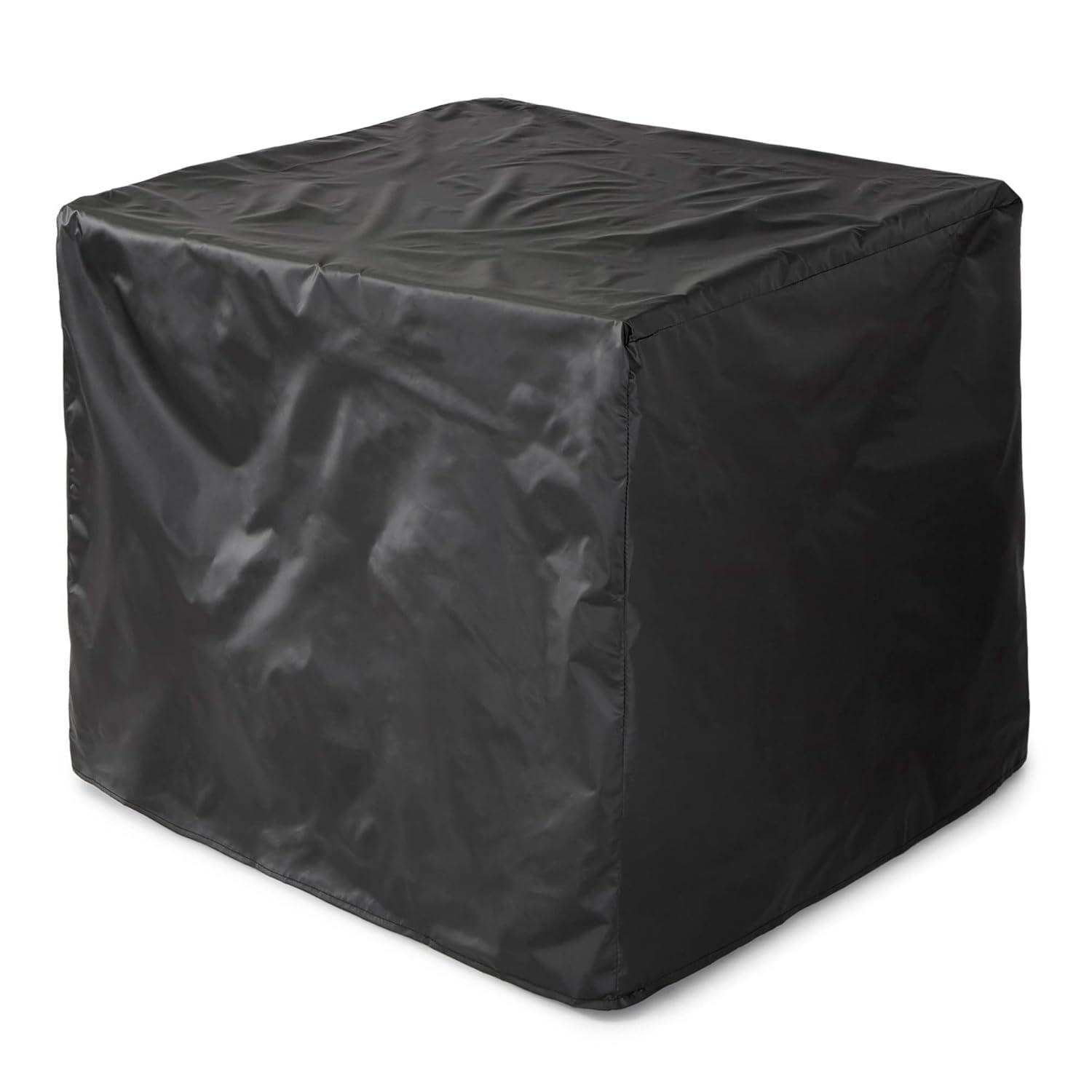 Mr. Bar-B-Q Endless Summer All Weather Outdoor Fire Pit Table with Faux Marble Finish, Black Glass