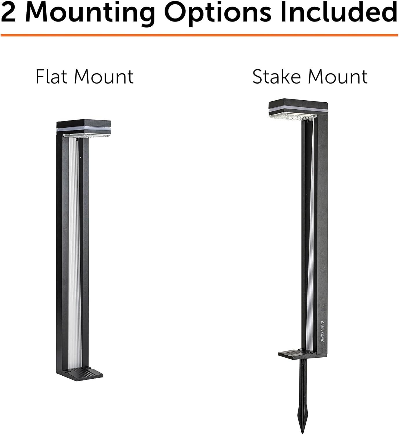 Gama Sonic Sentry Modern 60 Lumens Solar Outdoor LED Landscape Pathway Light - 2 Pack