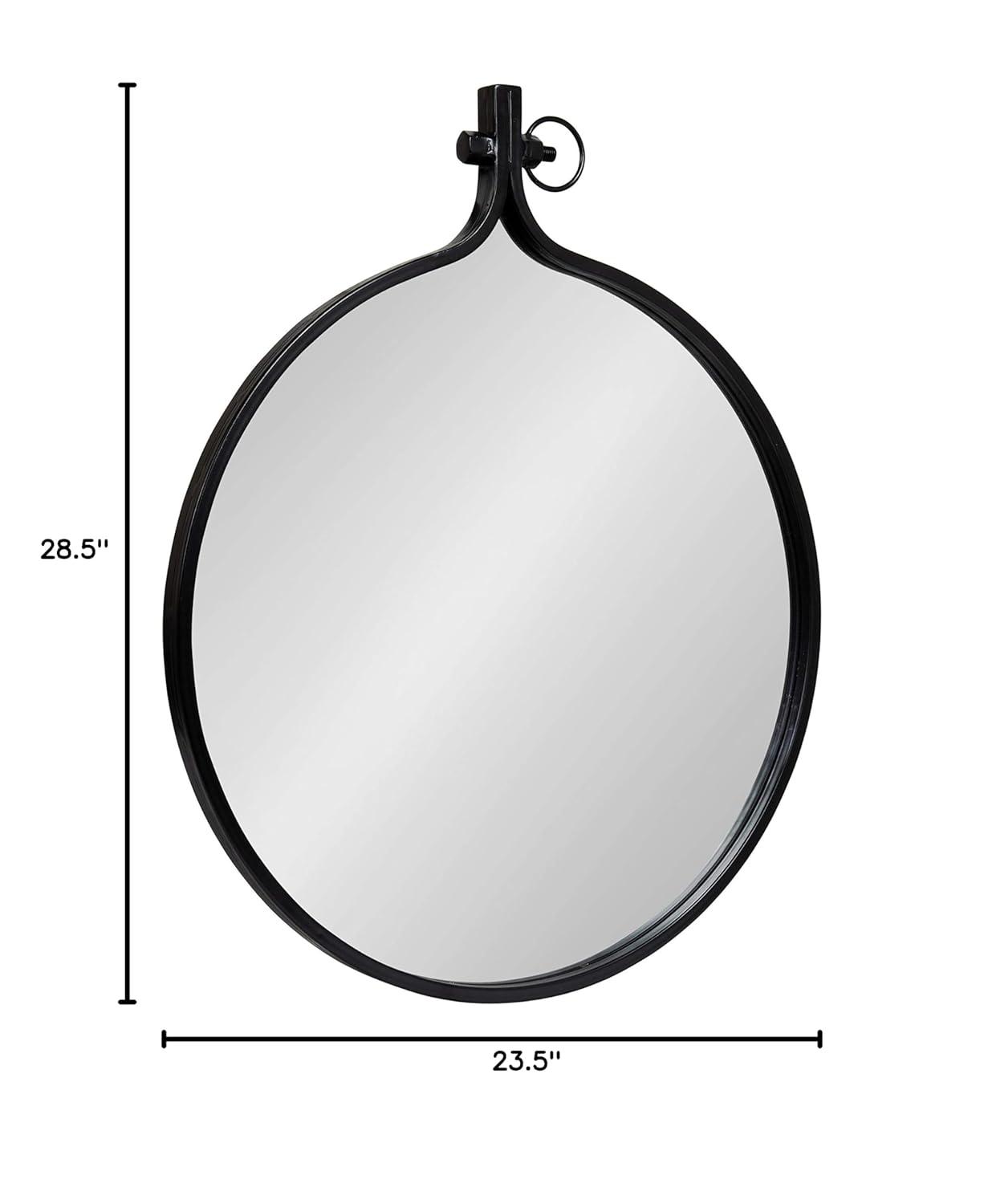 24" x 28" Yitro Metal Framed Wall Mirror Bronze - Kate and Laurel: Round, Oil Rubbed, Hanging Decor