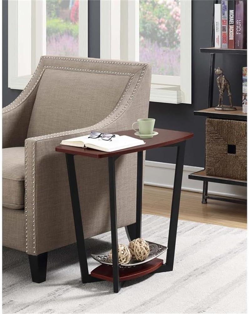 Urban Chic 24" Cherry-Black Wood & Metal End Table with Shelf