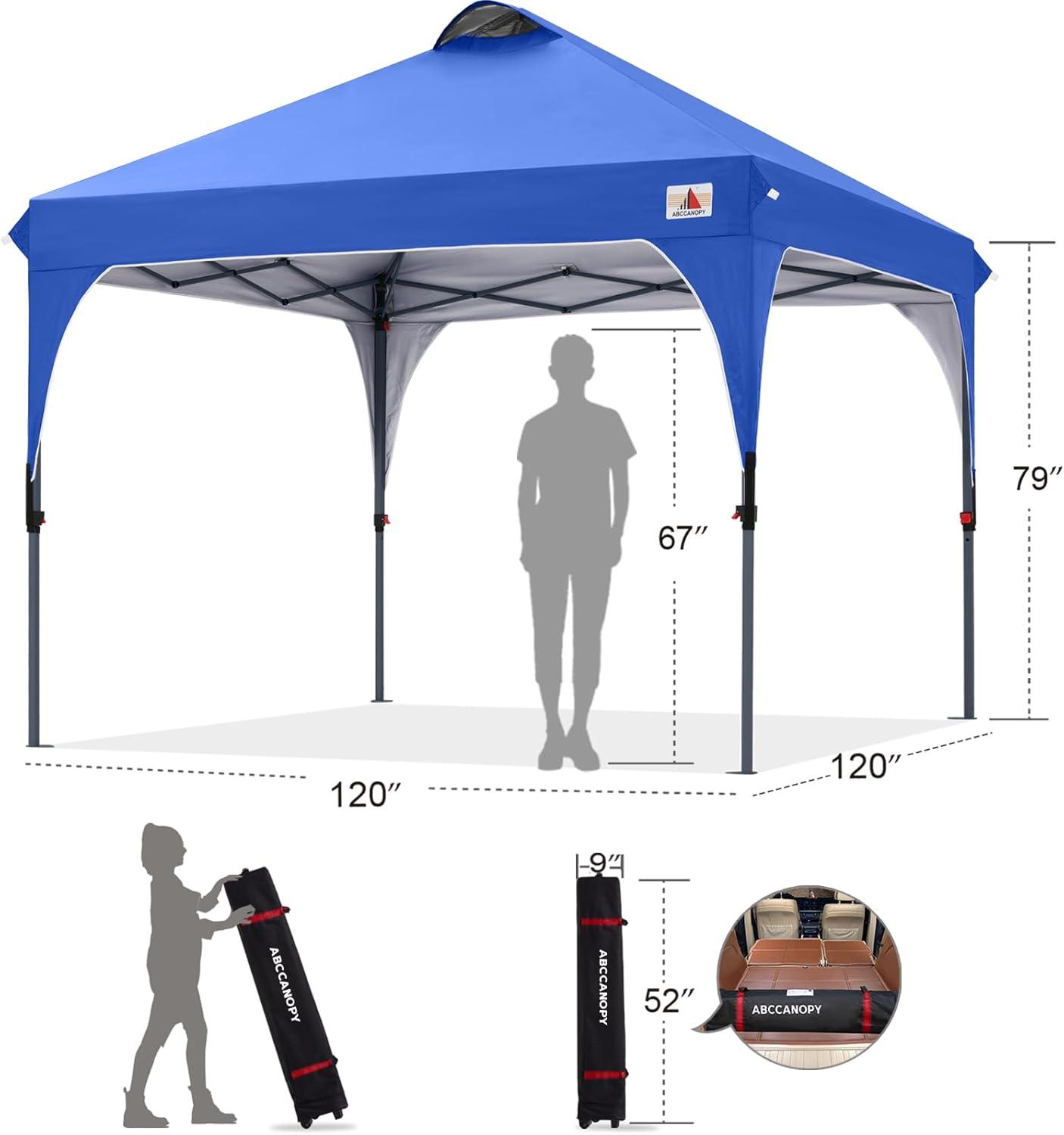 ABCCANOPY 10' x 10' Blue Outdoor Pop up Canopy Tent Camping Sun Shelter-Series