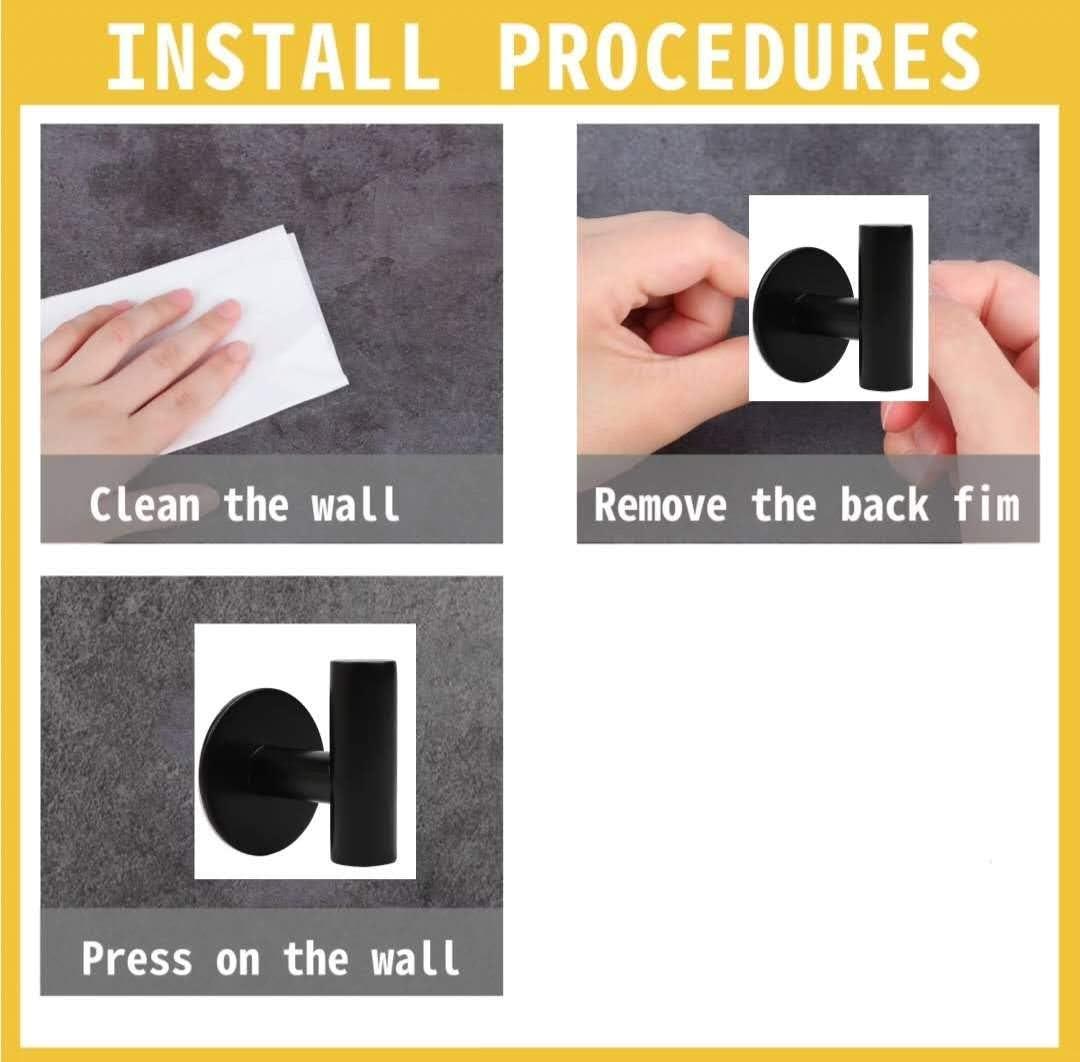 Frifoho Heavy Duty Self-Adhesive Wall Mounted Towel Hook (Set of 3) NJ7245EOTE9LPNR