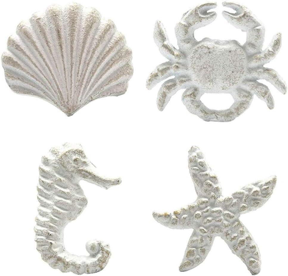 DPOWERFUL, Cast Iron Cabinet & Furniture Pulls with Silver & Black Hardware 4 Piece 4 Pack