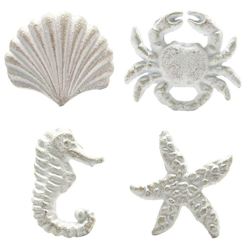 DPOWERFUL, Cast Iron Cabinet & Furniture Pulls with Silver & Black Hardware 4 Piece 4 Pack