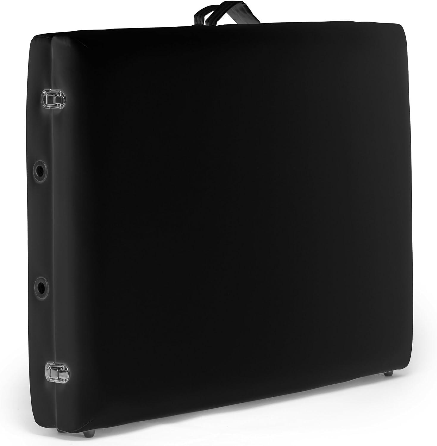 Saloniture Portable Professional Folding Massage Table with Carrying Case - Black