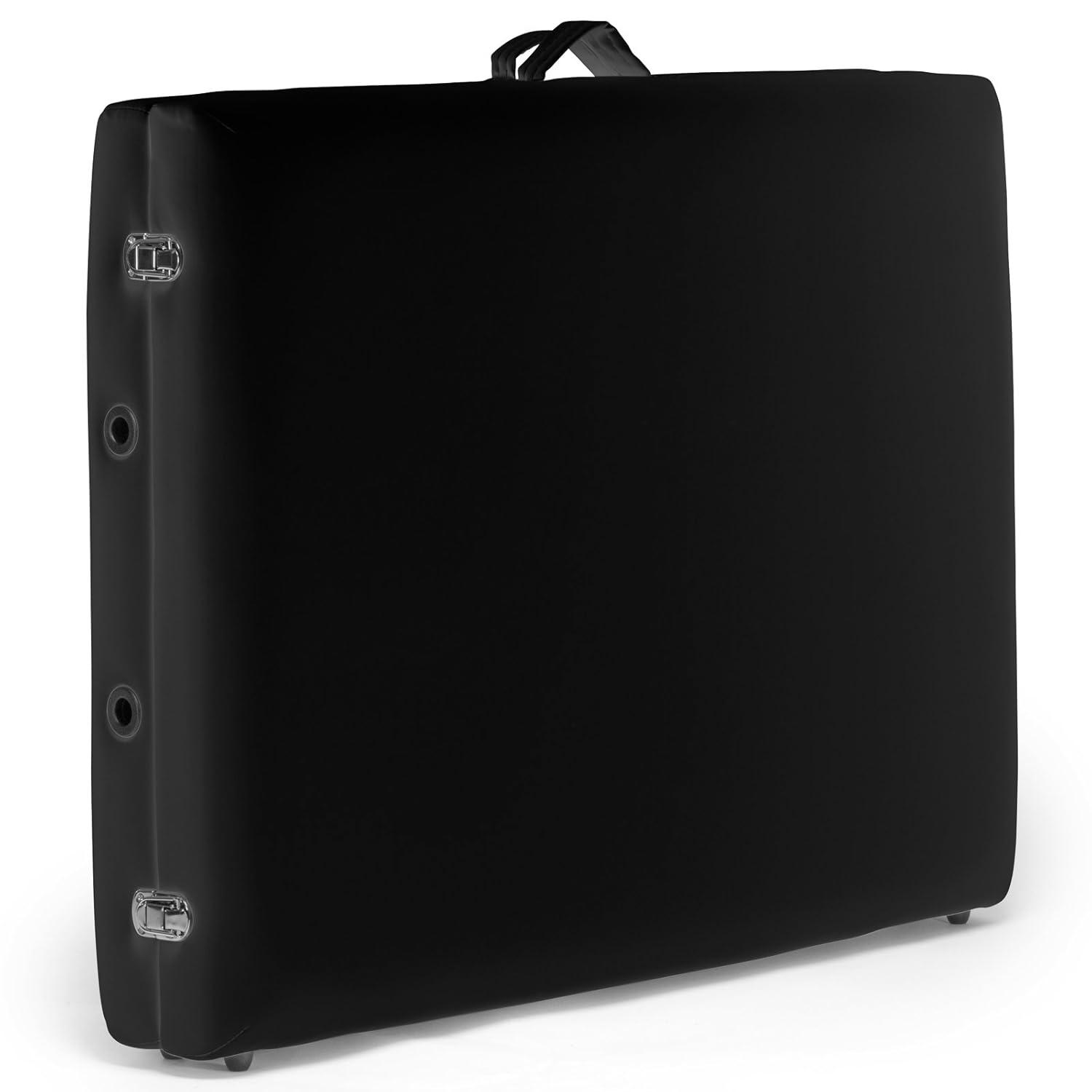 Saloniture Portable Professional Folding Massage Table with Carrying Case - Black