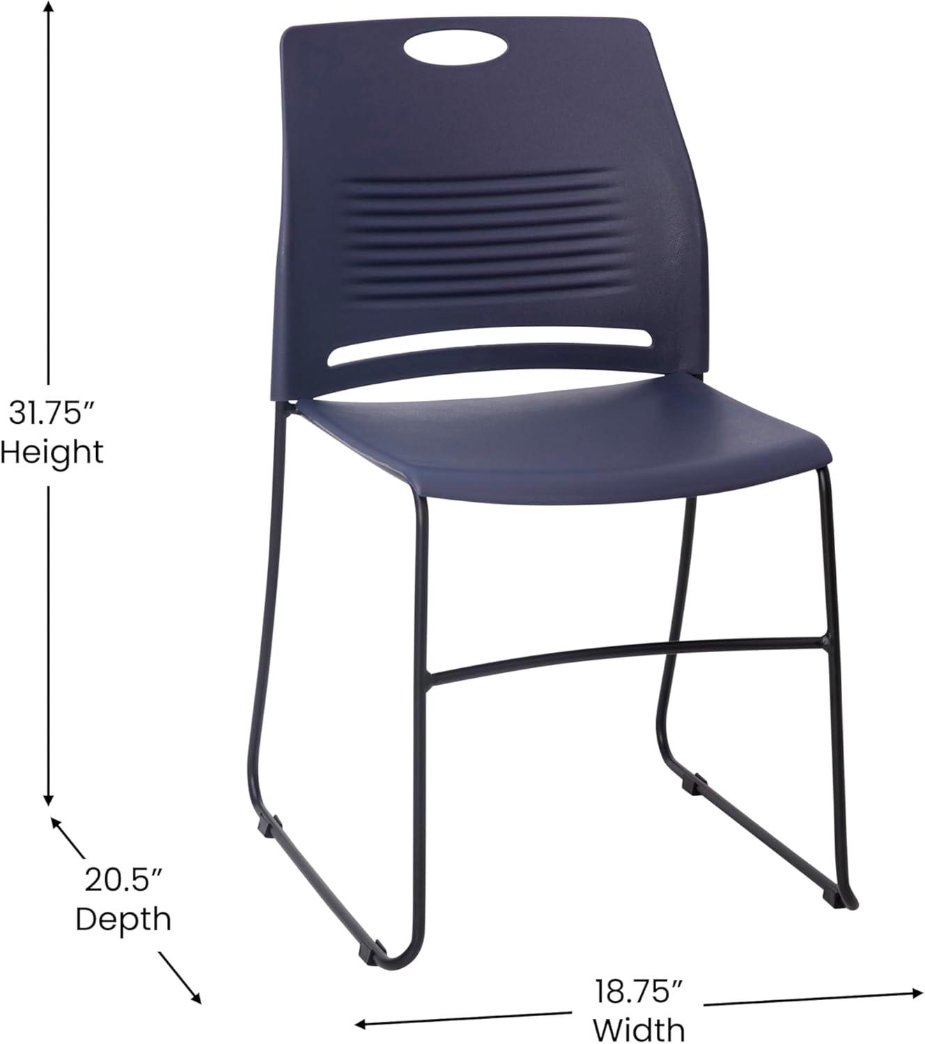 Flash Furniture Hercules Series Commercial Grade 660 LB. Capacity Plastic Stack Chair with Steel Sled Base