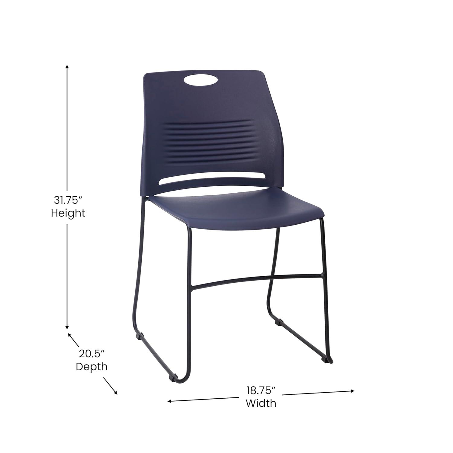 Flash Furniture Hercules Series Commercial Grade 660 LB. Capacity Plastic Stack Chair with Steel Sled Base