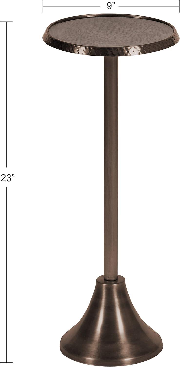 Kate and Laurel Sanzo Round Metal Drink Table, 9x9x23, Bronze