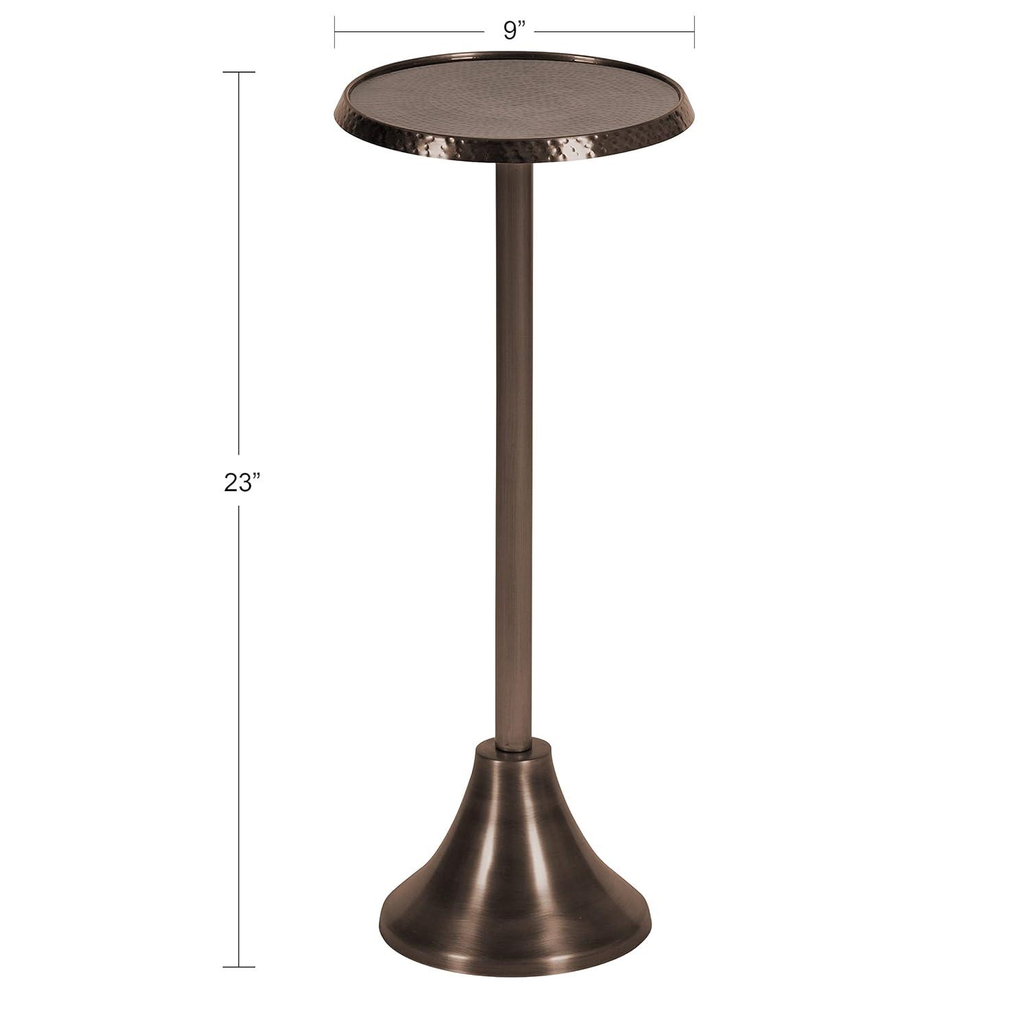 Kate and Laurel Sanzo Round Metal Drink Table, 9x9x23, Bronze