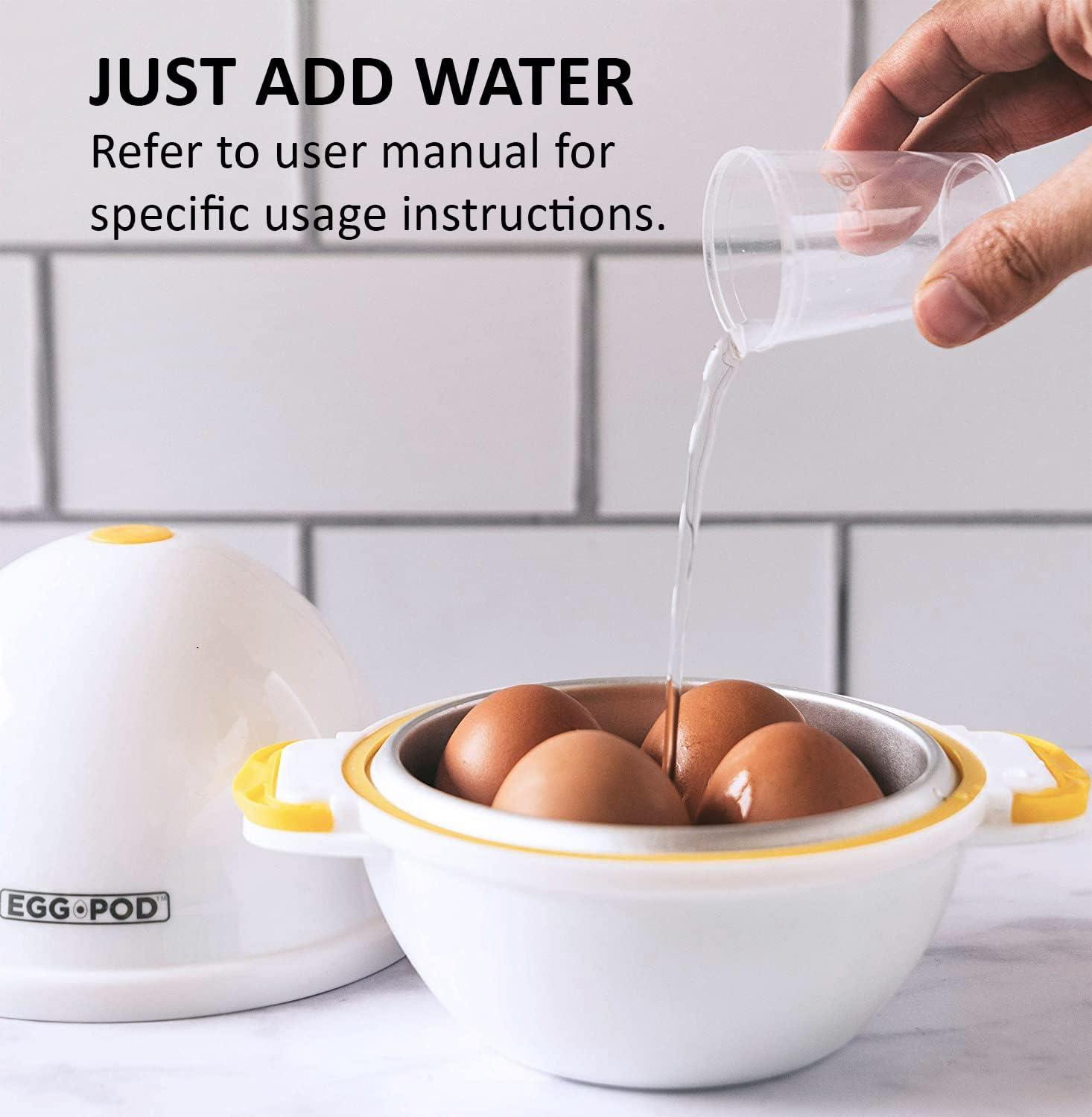 Egg Pod Microwave Egg Cooker Hard Boiled Egg Maker Cooker Steamer Fits 4 Eggs Vegetables