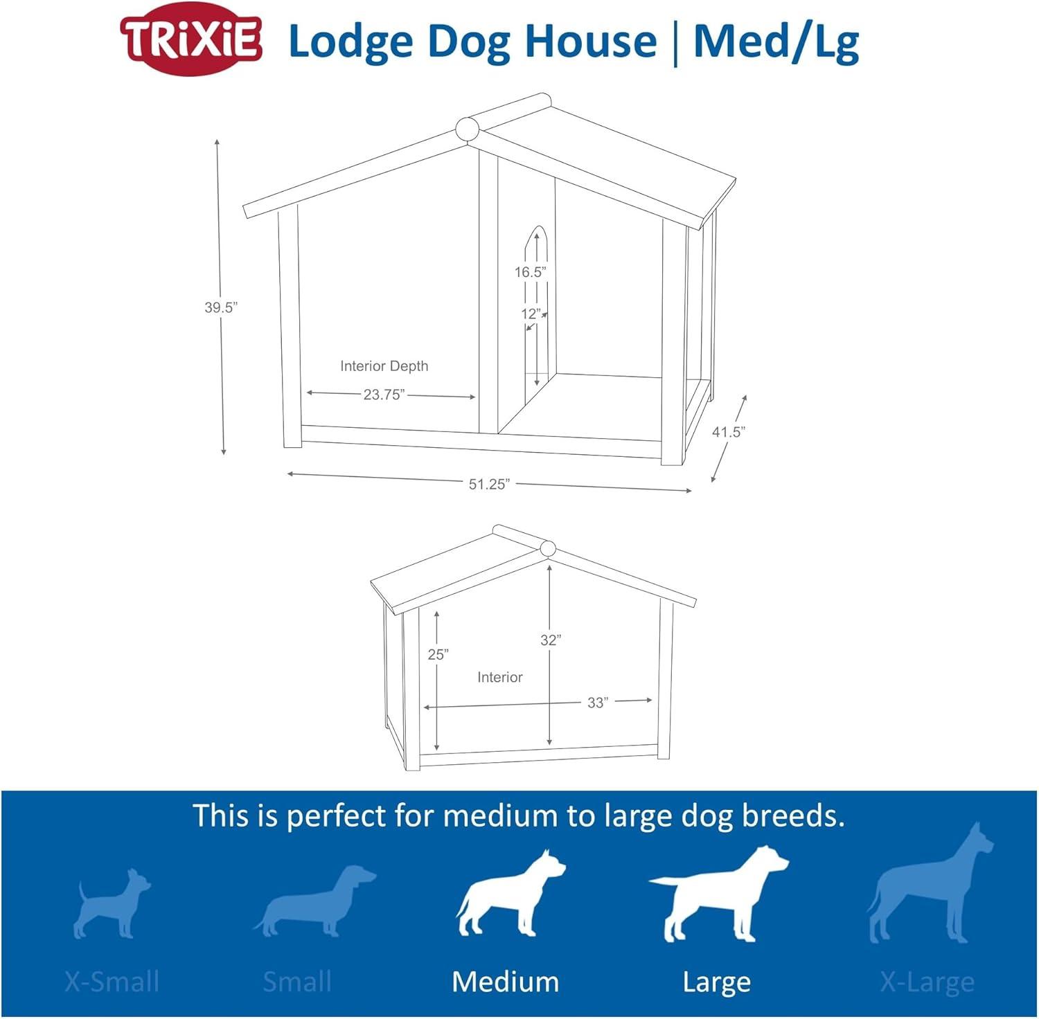 TRIXIE TRIXIE Natura Weatherproof Outdoor Lodge Dog House, Elevated Floor
