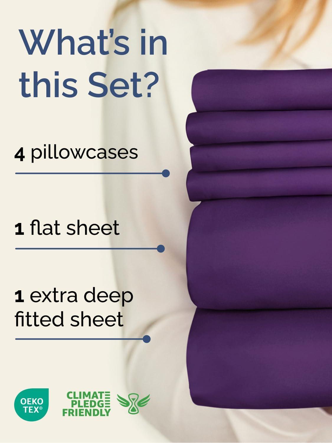 CGK Linens 6 Piece Extra Deep Pocket Ultra Soft & Cooling Sheet Set