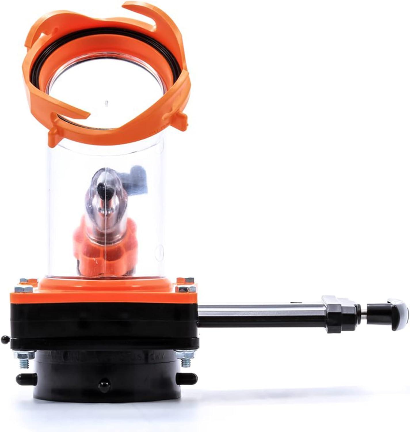 Camco Rhino Blaster Pro Clear Elbow Trailer RV Holding Tank Rinser w/Gate Valve, Vacuum Breaker, & 4-Prong Bayonet Swivel Fitting for Waste Management