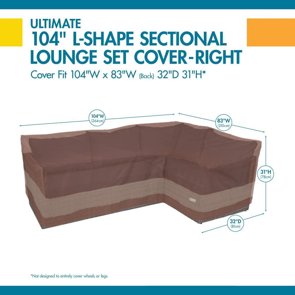 Duck Covers Ultimate Waterproof 104 Inch Patio Right-Facing Sectional Lounge Set Cover