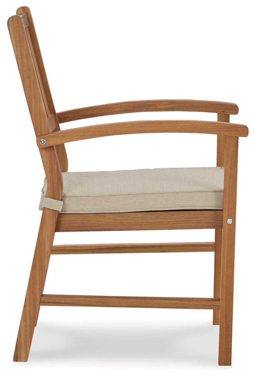 Gennine Outdoor Dining Armchair with Cushion (Set of 2)