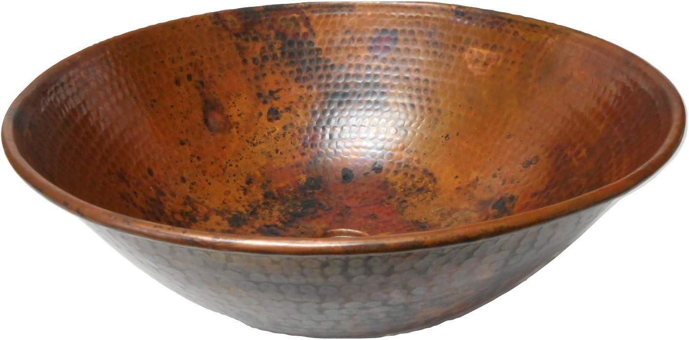 14"Round Copper Vessel Bathroom Sink