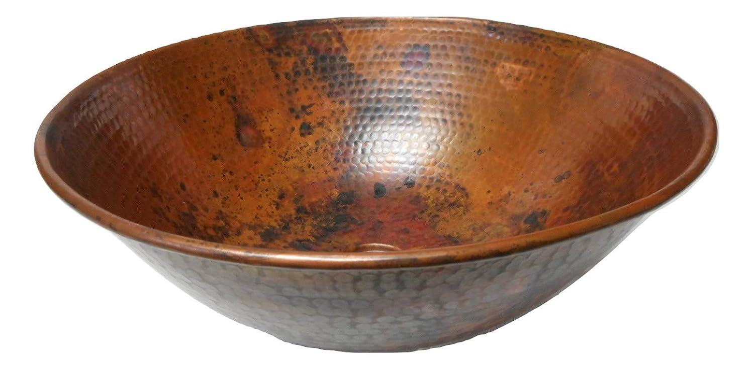 14"Round Copper Vessel Bathroom Sink