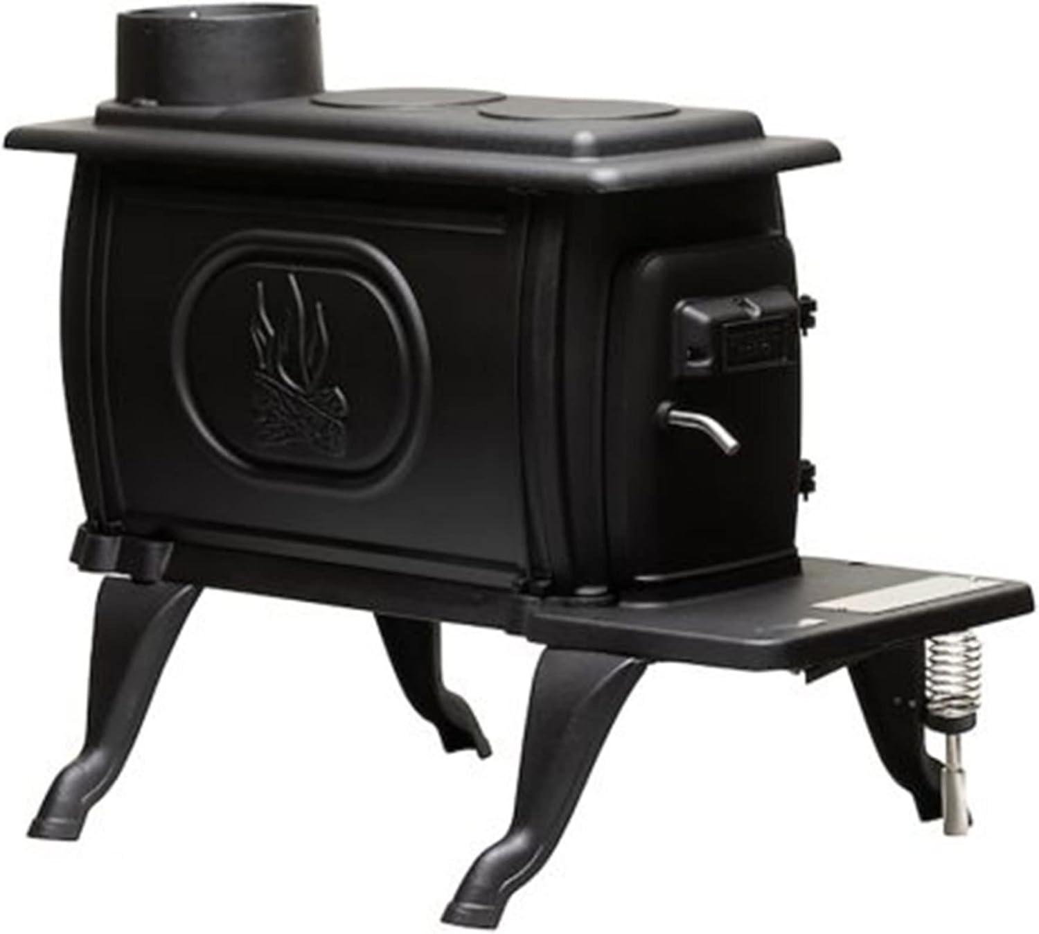 US Stove Company Rustic 900 Square Foot Clean Cast Iron Log Burning Wood Stove  Reaching Up T0 54,000 BTUswith Cool Touch Safety Handle