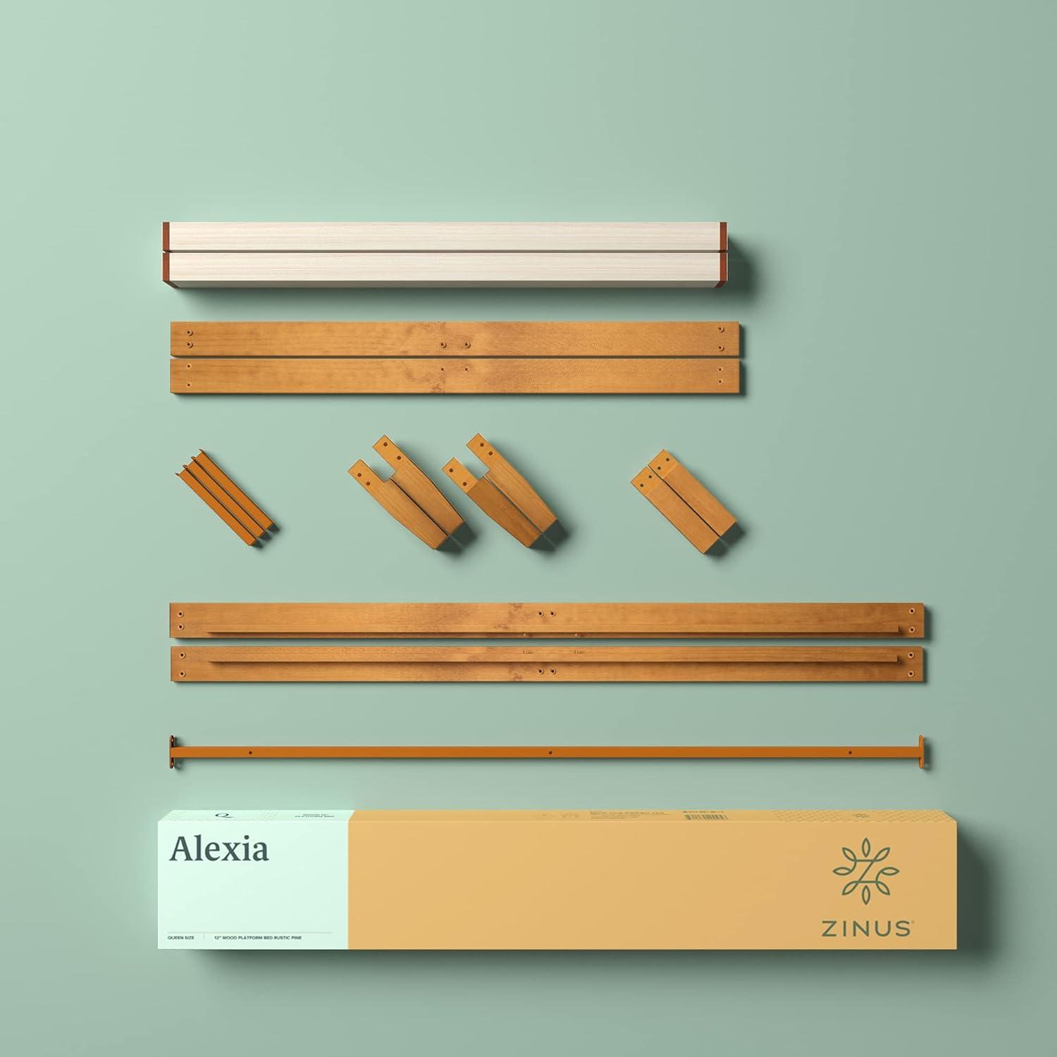 Queen Alexia Standard Wood Platform Bed Frame Natural - Zinus