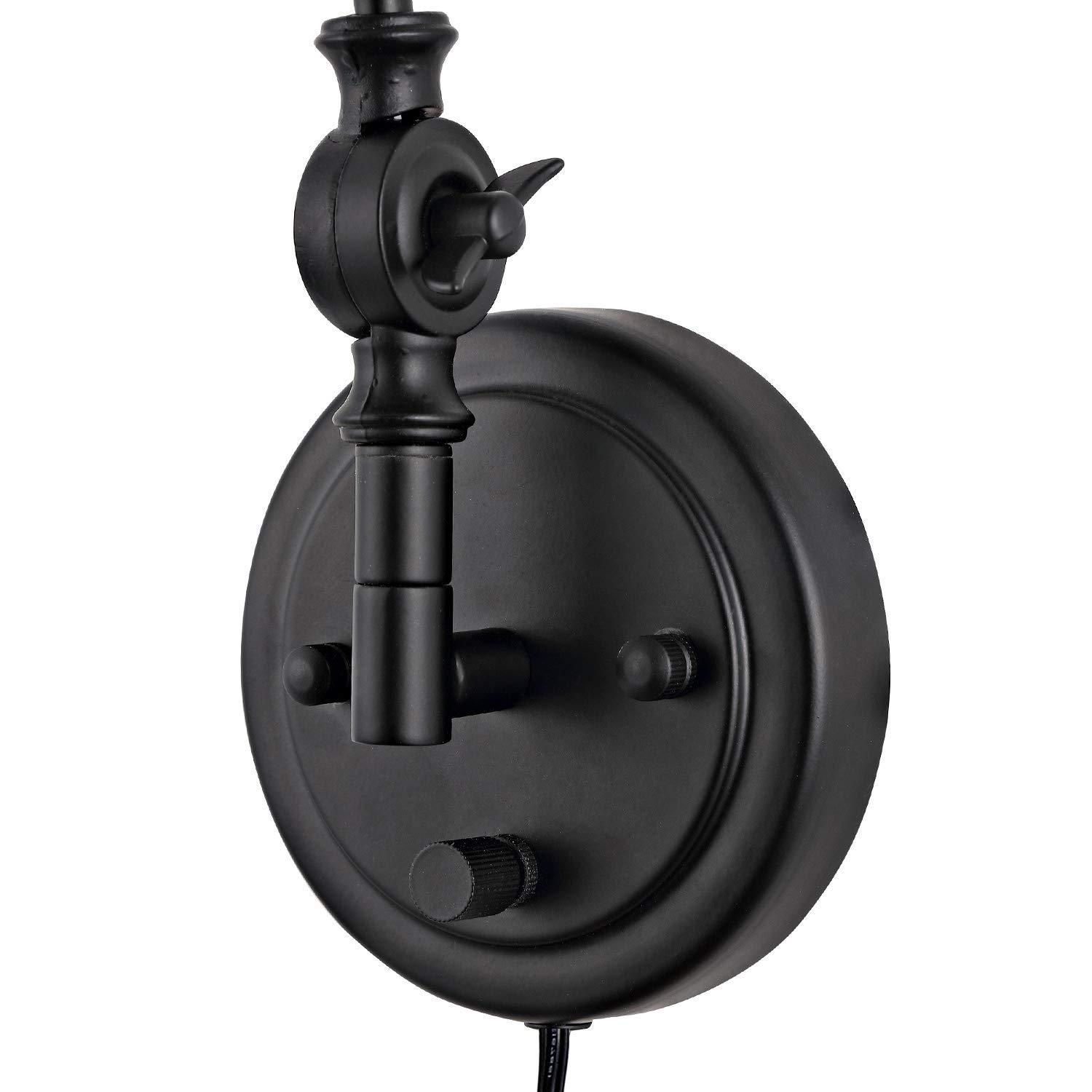 WINGBO  Industrial Swing Arm Wall Sconce with Metal Shade,2-Pack... Nickel