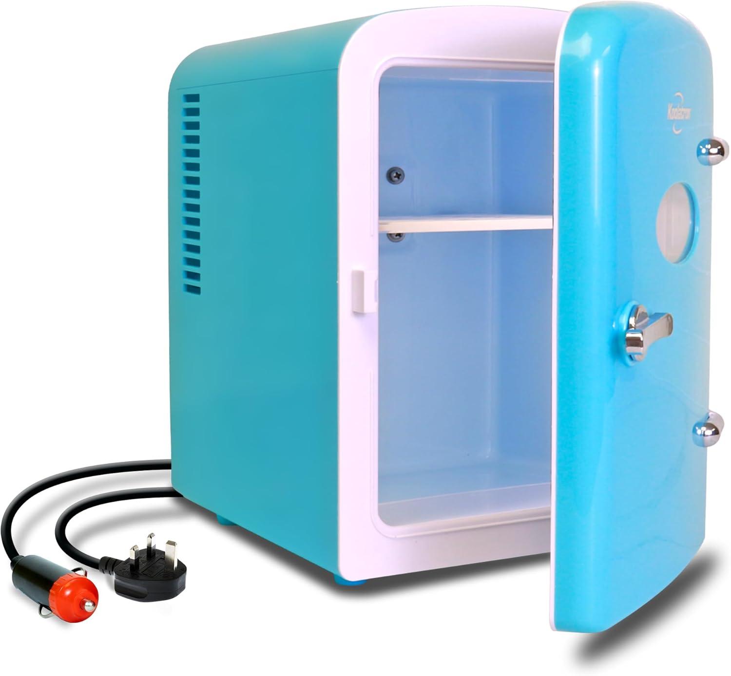 Koolatron Retro Portable Cooler 6 Can, 4 L, AC/DC Mini Fridge Cooler,  Aqua