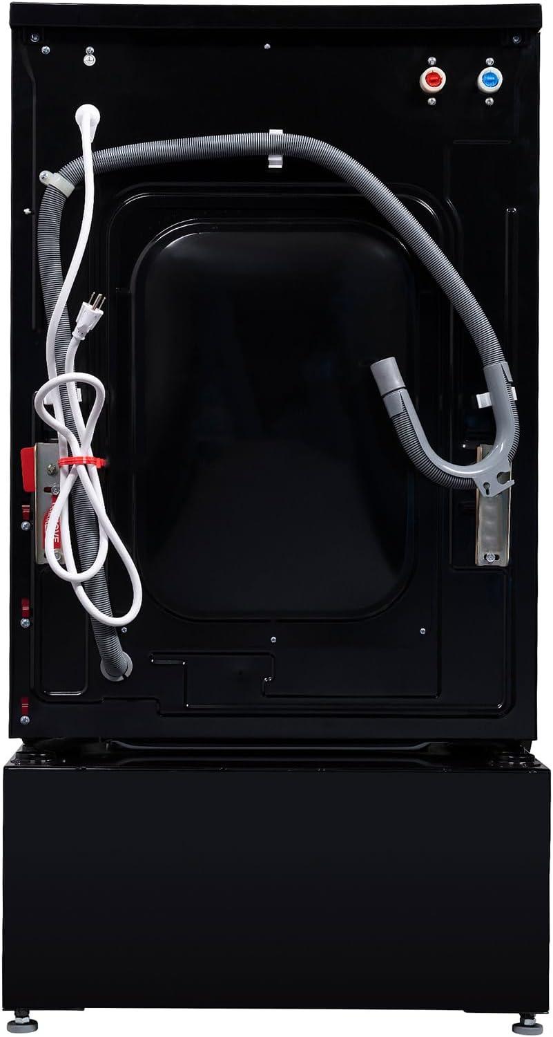 Equator Advanced Appliances All-in-one Washer Dryer Ventless FULLY BUILTIN 0-CLEARANCE 1.62cf/15lbs 110V 1400RPM with Pedestal EZ 4700 C + PDL 4455 Black