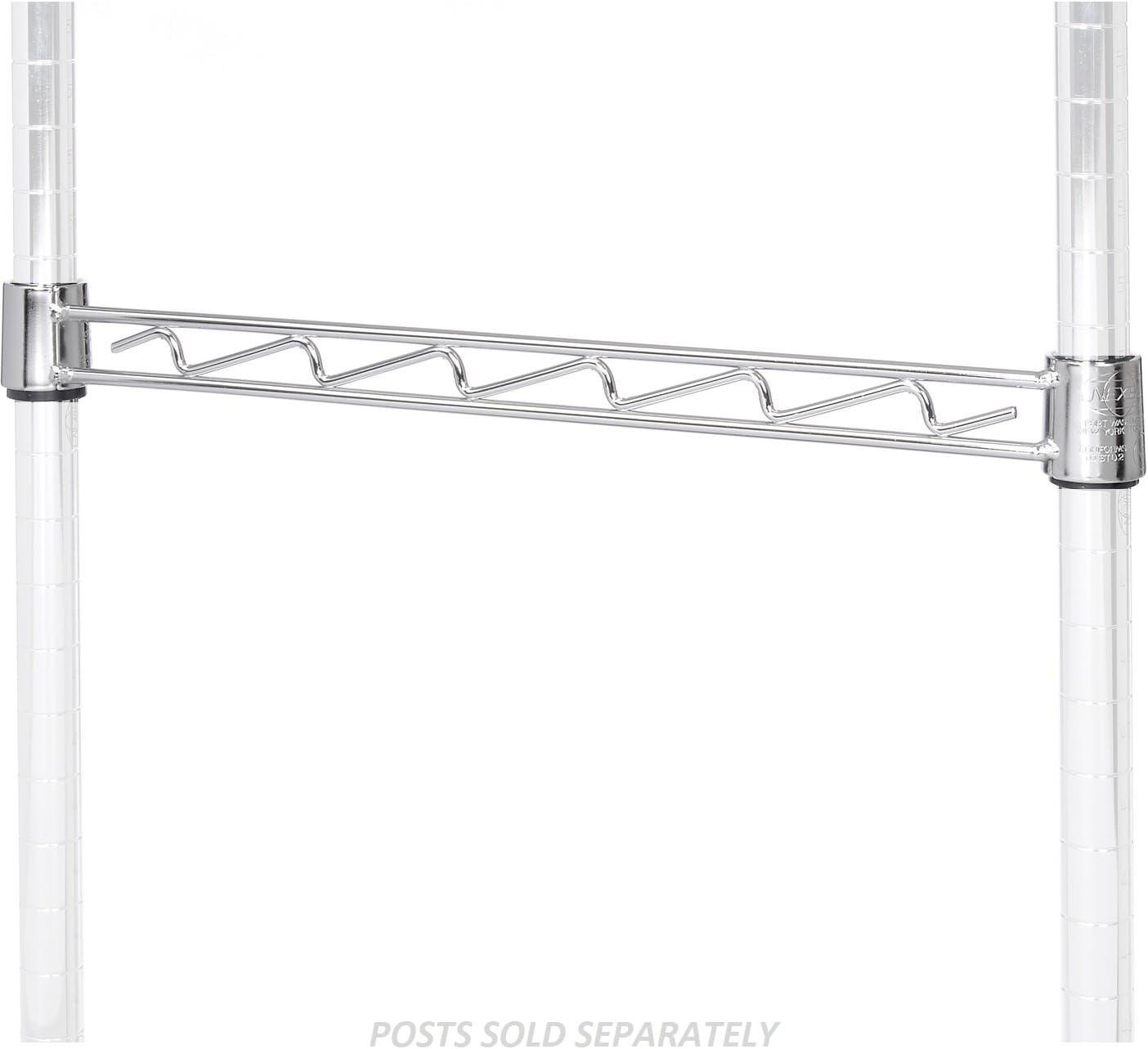 24" Chrome Metal Hanging Rail with Plastic Sleeves