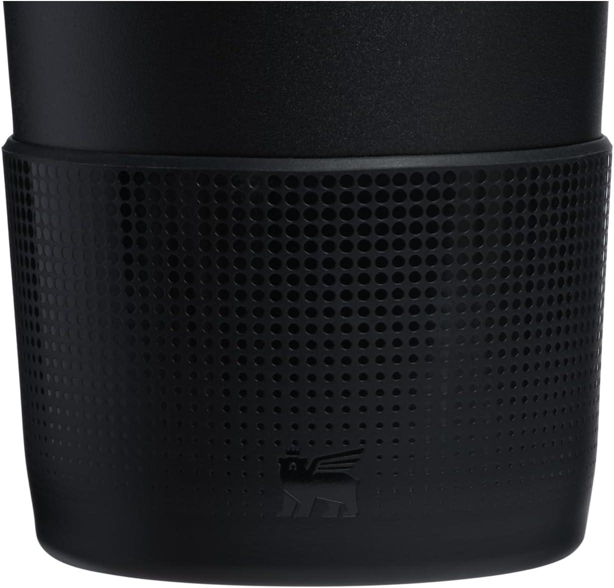 Stanley 30 oz Quencher Tumbler Boot with Straw Cover Black: Silicone Drinkware Accessory for Hot & Cold Beverages