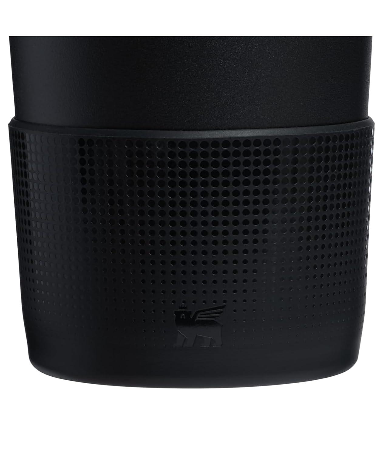 Stanley 30 oz Quencher Tumbler Boot with Straw Cover Black: Silicone Drinkware Accessory for Hot & Cold Beverages