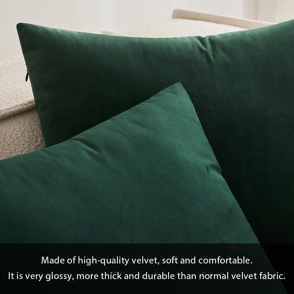 MIULEE Pack of 2 Velvet Soft Solid Decorative Square Throw Pillow Covers Set Fall Cushion Cases for Sofa Bedroom Couch 18 x 18 Inch Golden