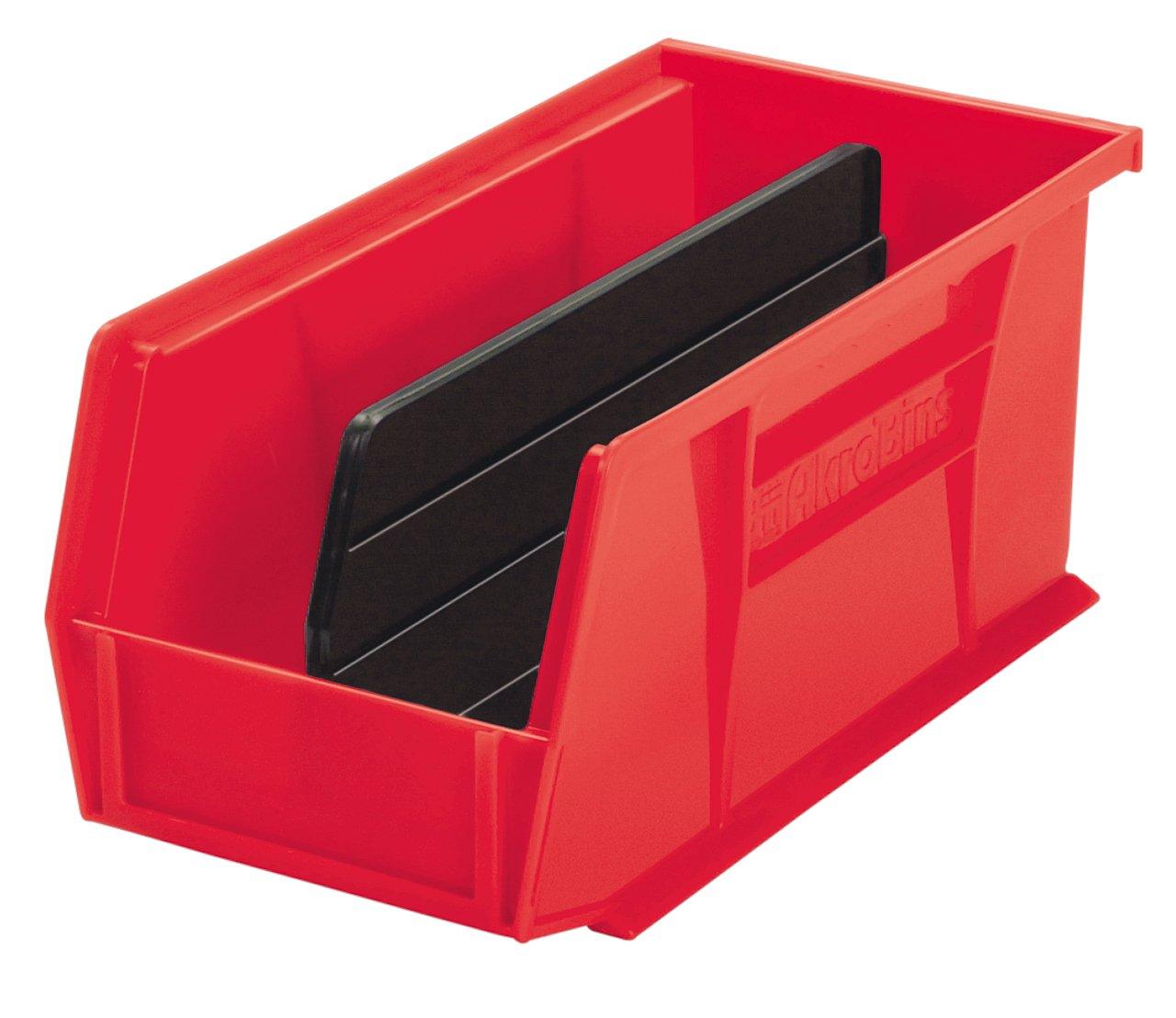 Black Plastic Storage Bin Dividers, 17" x 10" (Set of 6)
