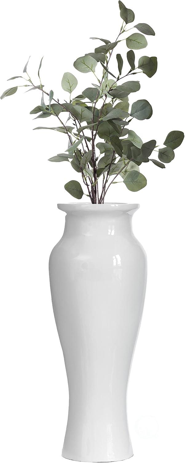 Modern floor vase, White Unique Trumpet Floor Vase, Home Interior Decoration, Modern Floor Vase, Tall Floor Vase