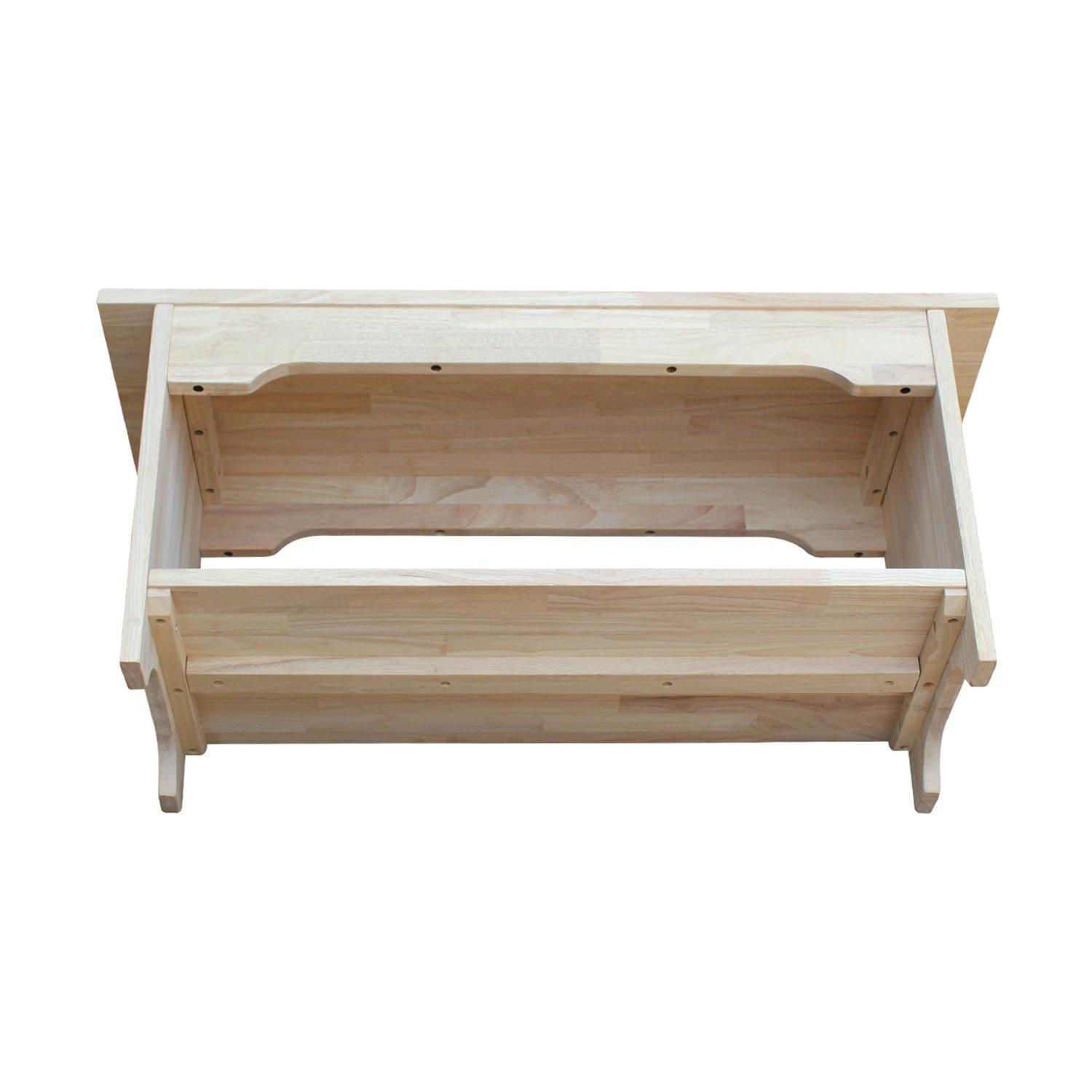 36" Brookstone Bench - International Concepts: Solid Wood, Unfinished, Rectangular Shape, Seats 2