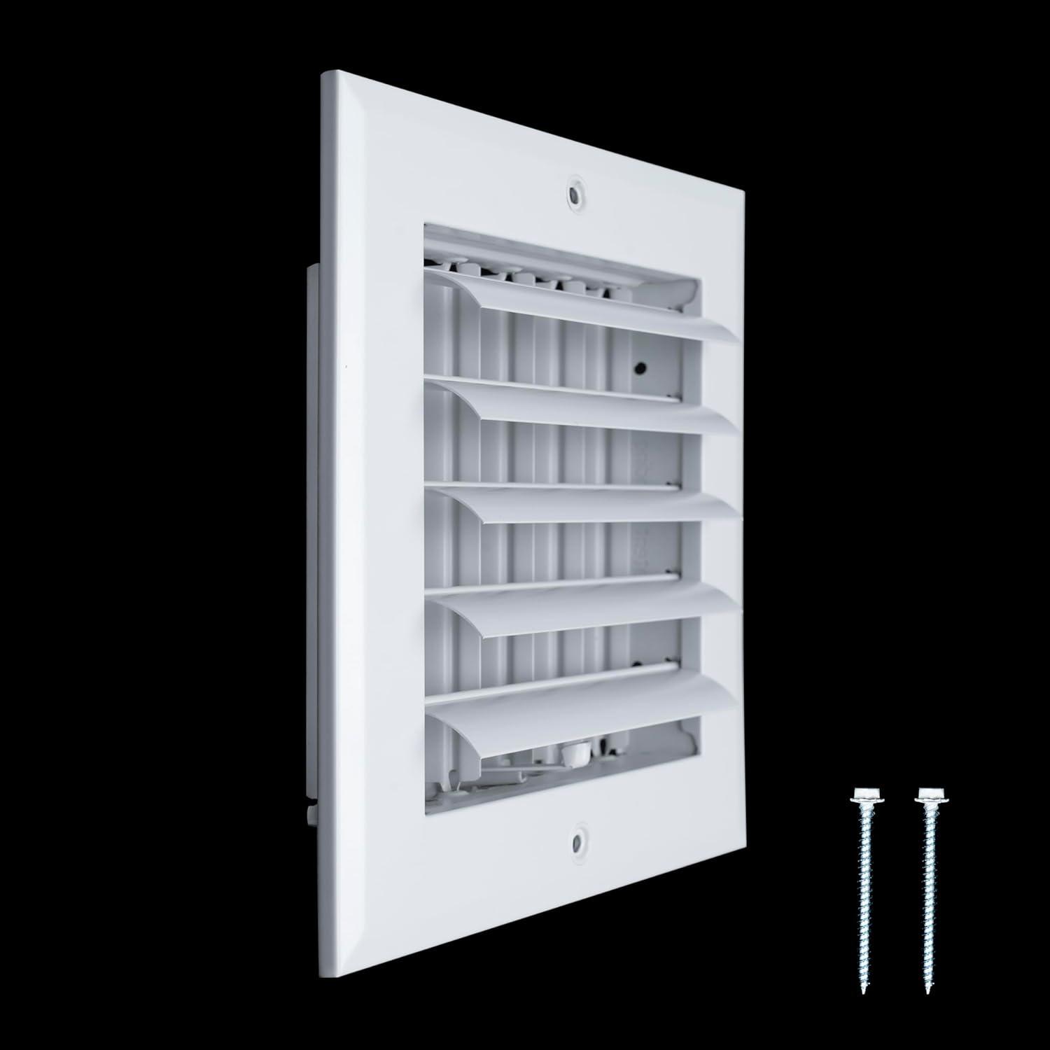Fits 14x4 Duct Opening Aluminum 1-WAY Adjustable Air Supply Grille by Handua | Curved Blade Register Vent Cover for Sidewall & Ceiling | White | Outer Size: 15.75" X 5.75"