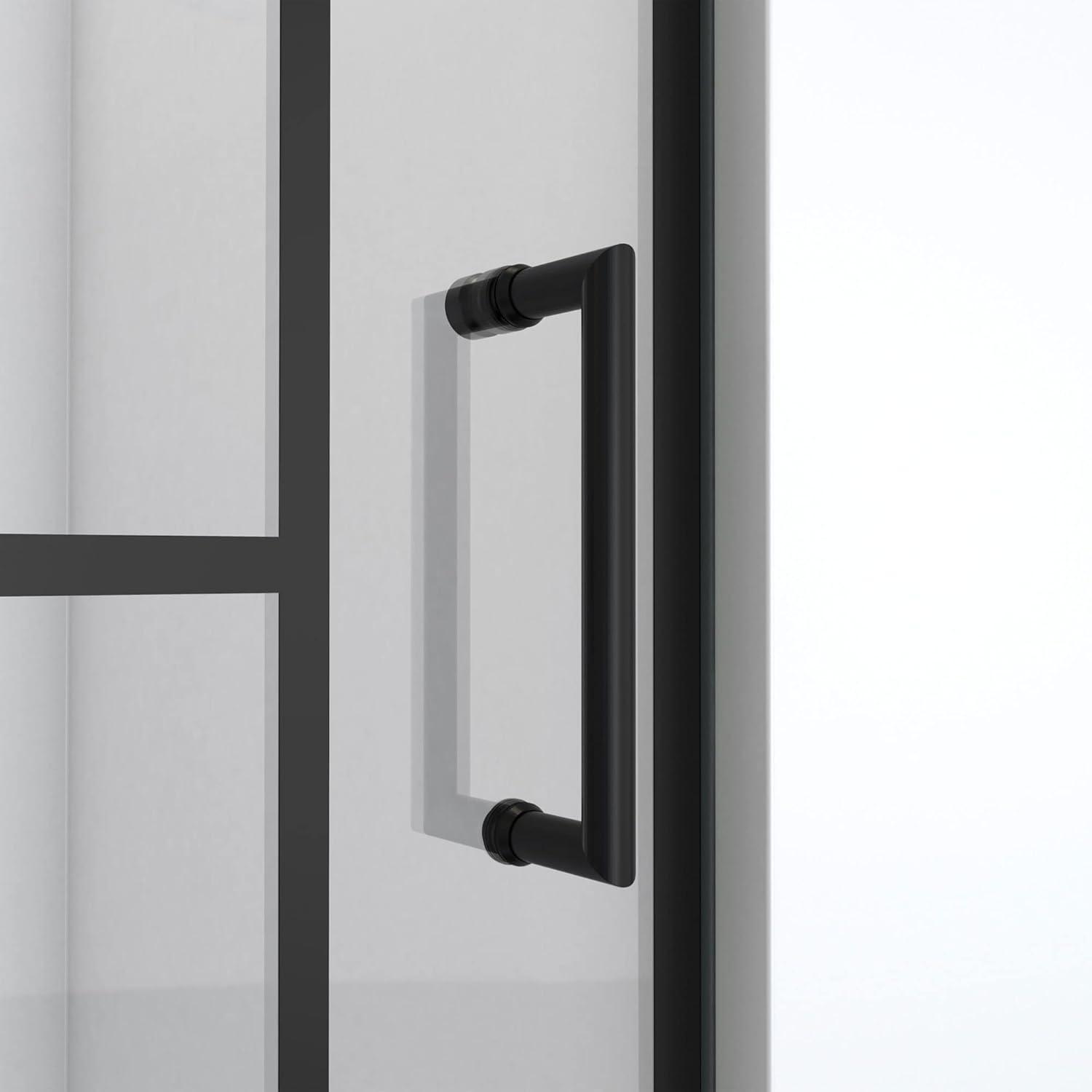 DreamLine Unidoor Toulon 28 in. W x 72 in. H Frameless Hinged Shower Door in Satin Black