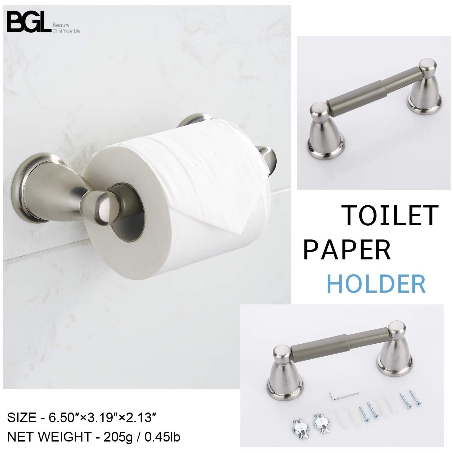 BGL Bathroom Hardware Set, Brushed Nickel Adjustable Expandable Towel Bar 4-Piece Bathroom Accessory Set Wall Mounted