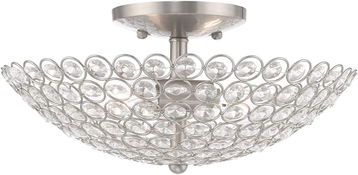 Livex Lighting Cassandra 2 - Light Semi-Flush Mount in  Brushed Nickel