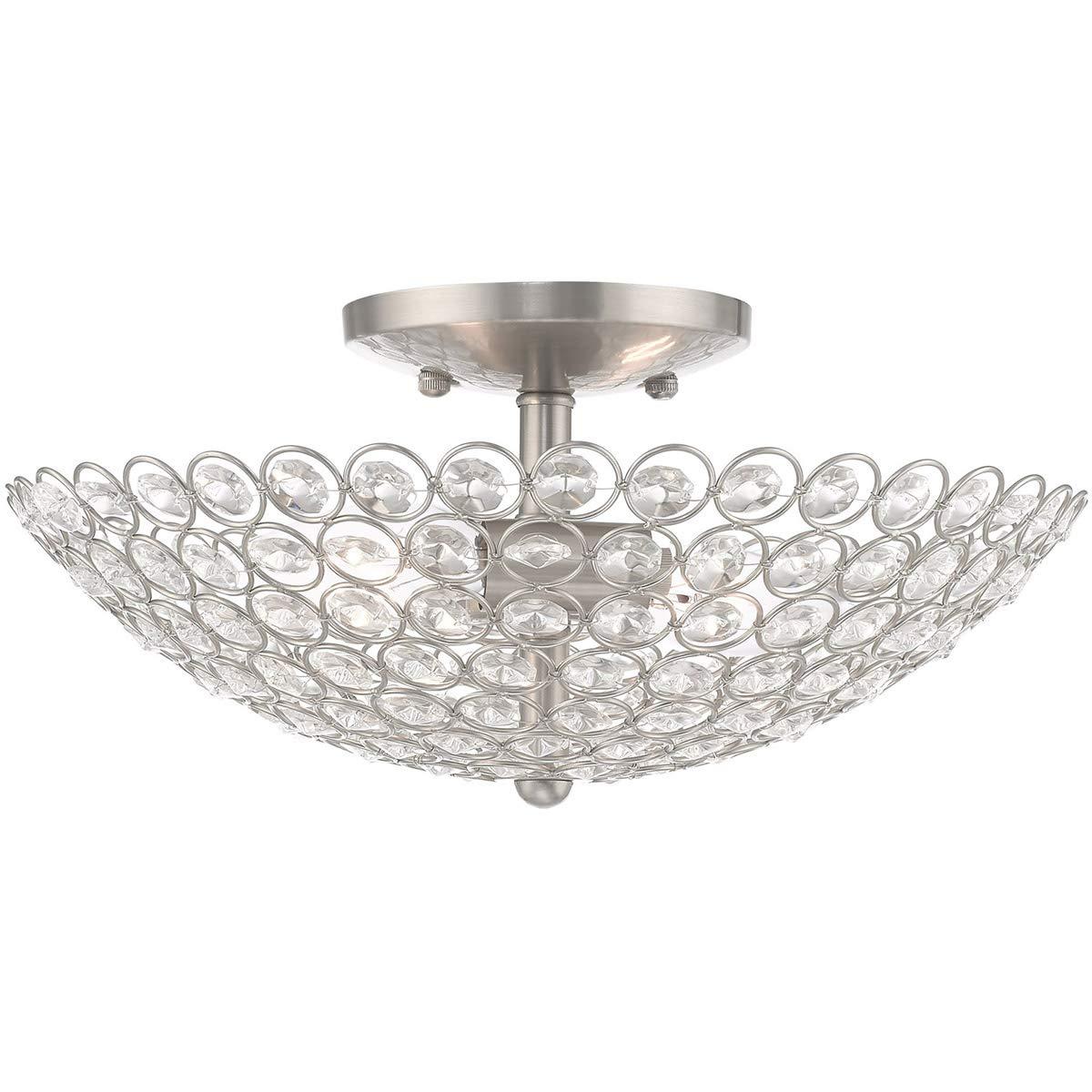 Livex Lighting Cassandra 2 - Light Semi-Flush Mount in  Brushed Nickel