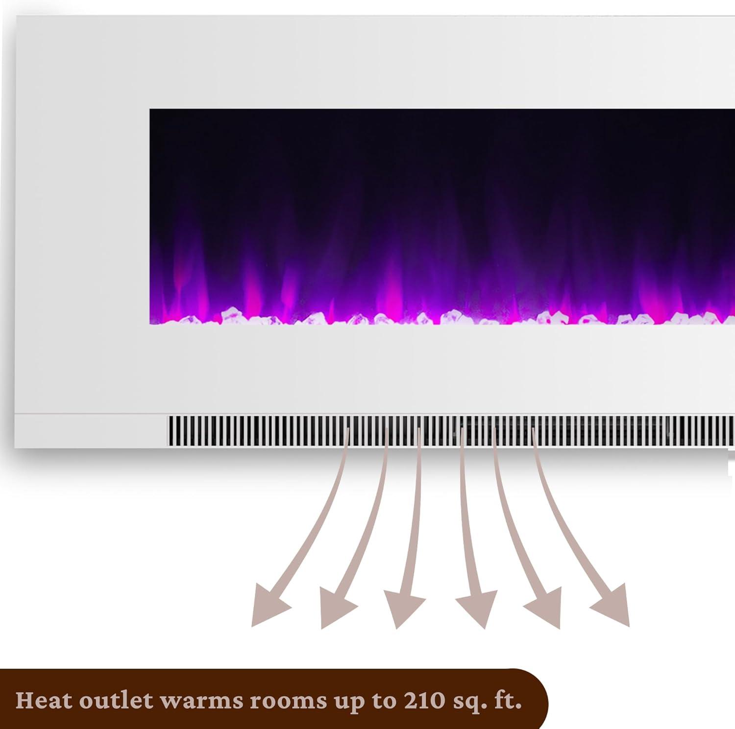 Cambridge Cambridge Wall Mount Electric Fireplace Heater with Remote Control for Indoor Use in Living Room, Bedroom, Home Office