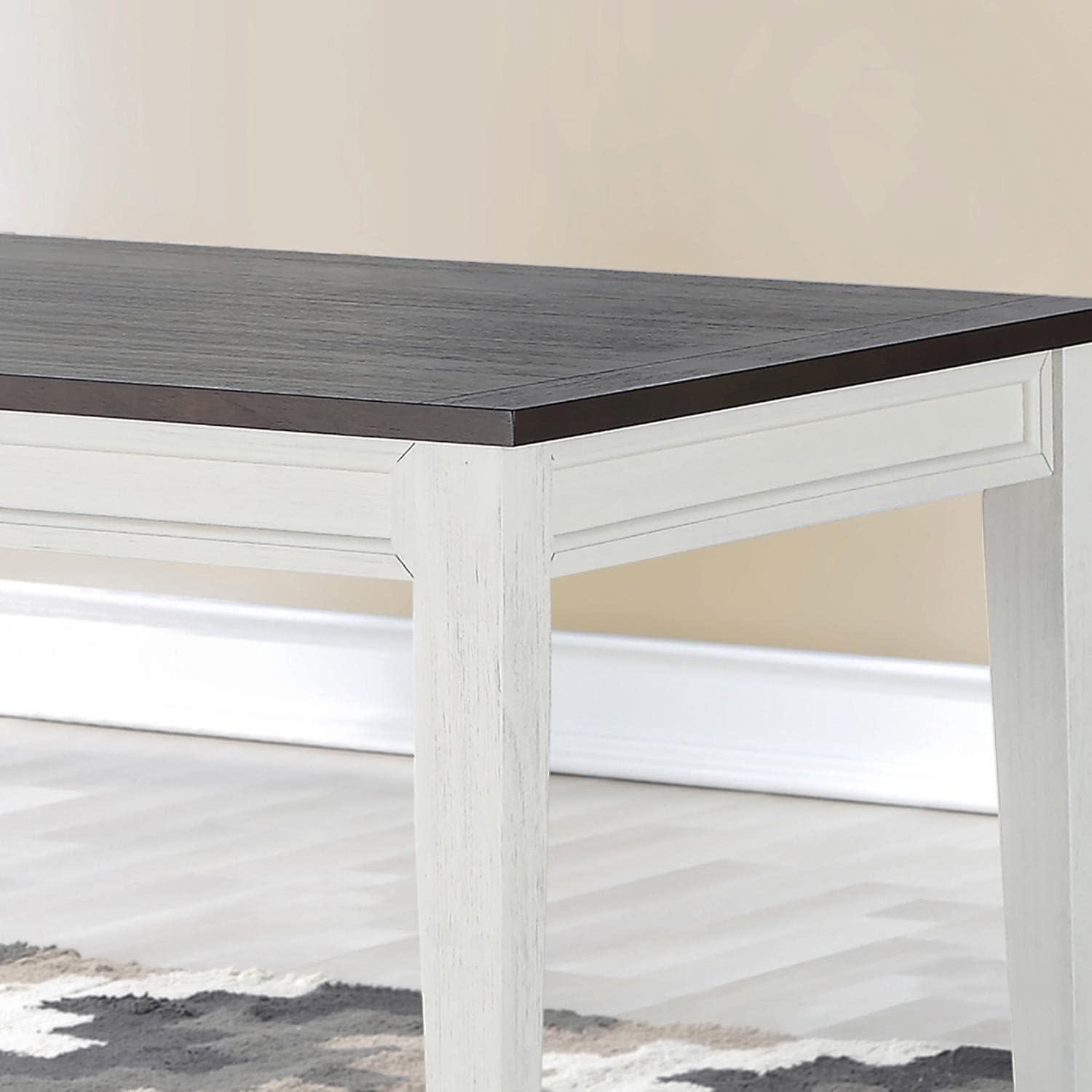 Caylie Two-Tone Ivory and Driftwood Fixed Top Dining Table