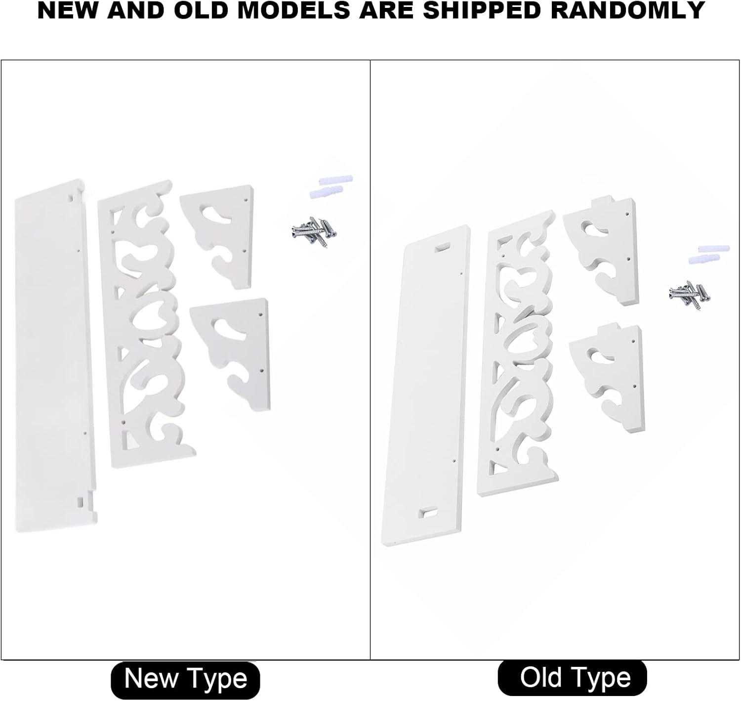 Estink Floating Wall Shelves,White Wood Carved Decorative Wall Mounted Floating Storage Display Wall Shelves Bookshelf,Small