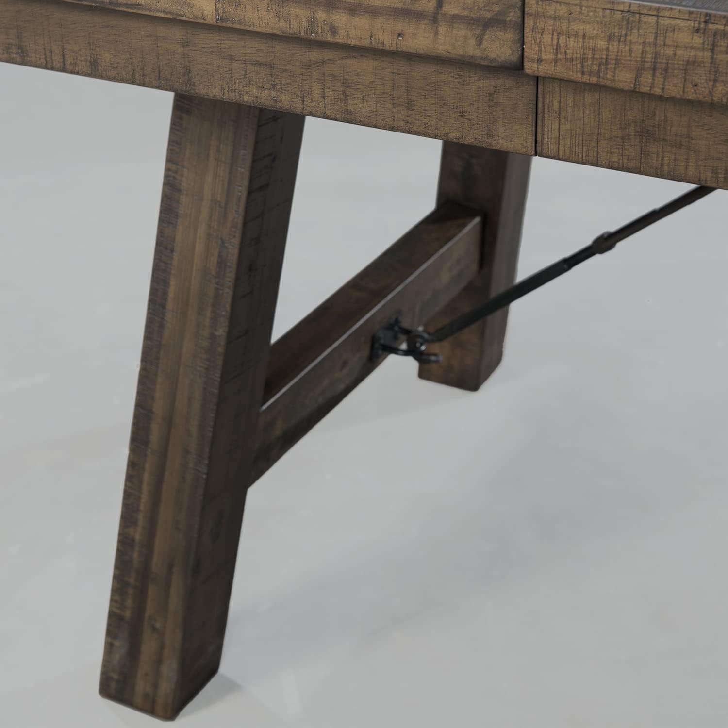 Dex 6pc Extendable Dining Table Set: Smokey Finish, Turnbuckle Detail - Picket House Furnishings