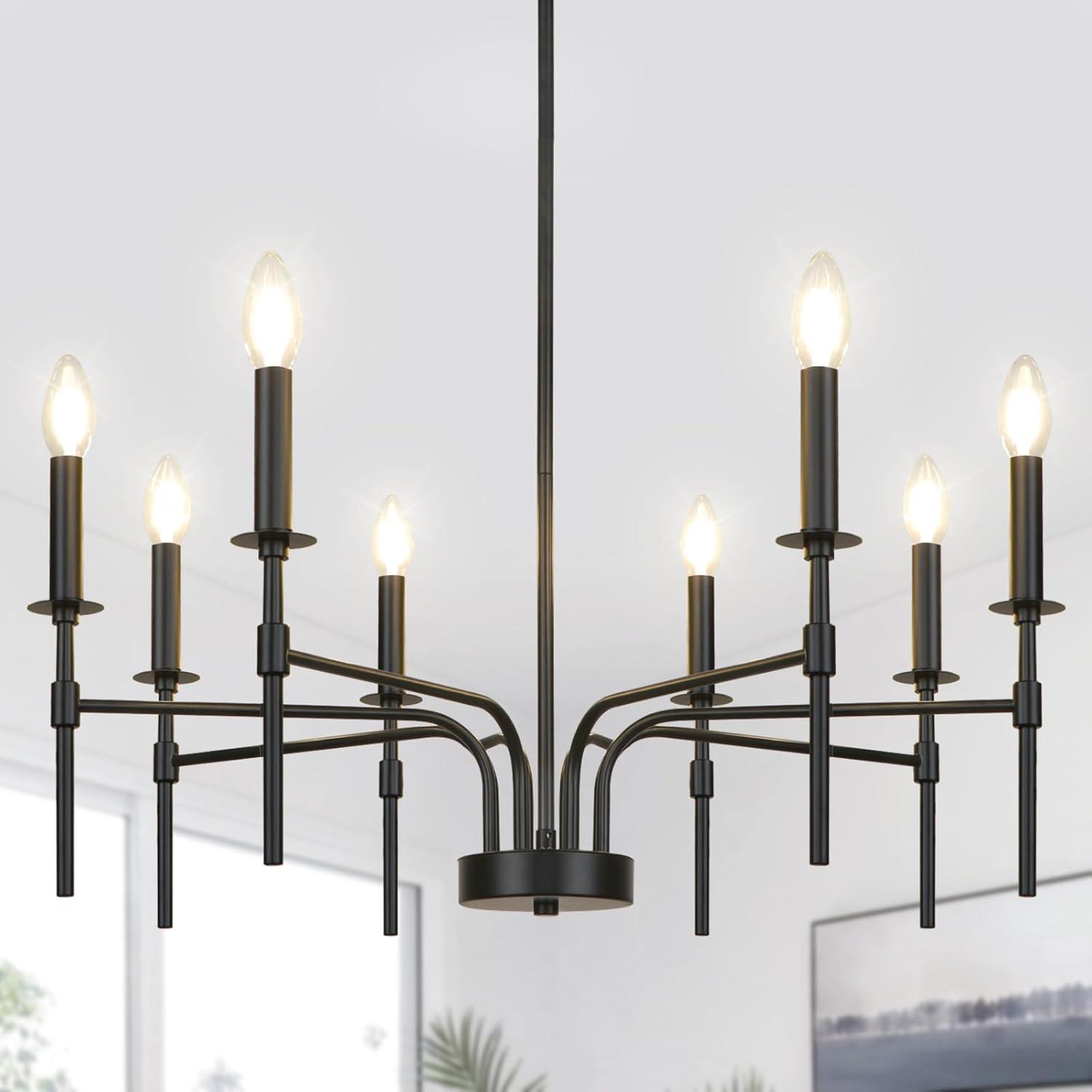 Trudeau 8-Light Modern Dining Room Candle Chandelier Light Fixture